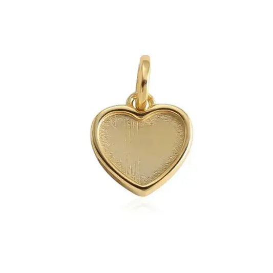 18K gold-plated heart charm on white background