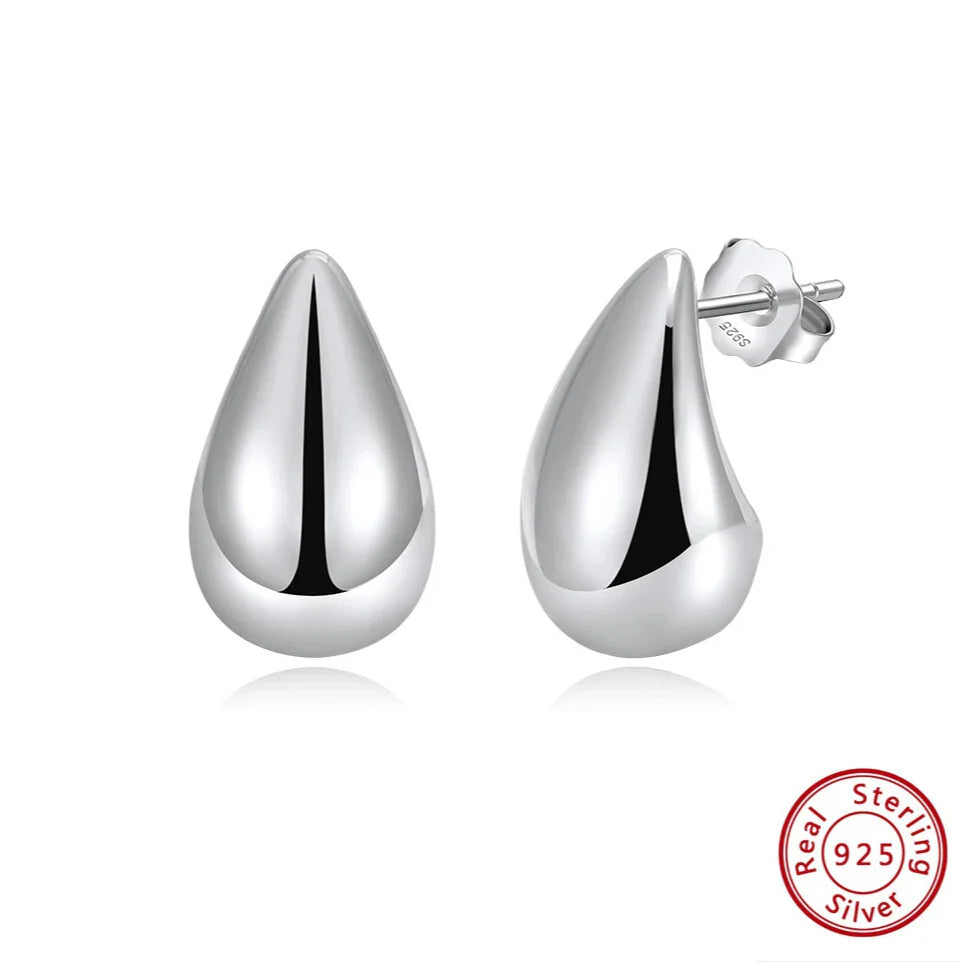 elegantia silver teardrop studs daily wear styling