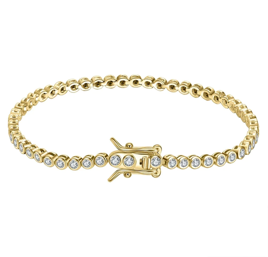 women’s tennis bracelet silver and gold plated 2mm