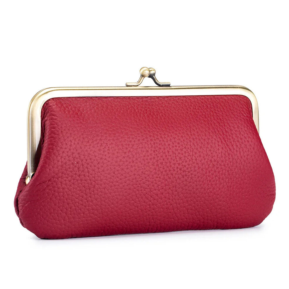 luxury vintage genuine leather wallet wine red elegantia