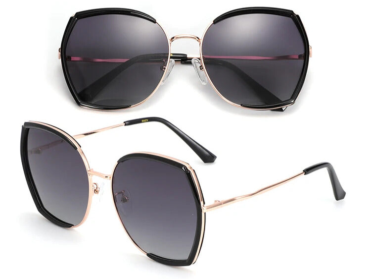 Lightweight stainless-steel butterfly sunglasses with TAC polarised lenses