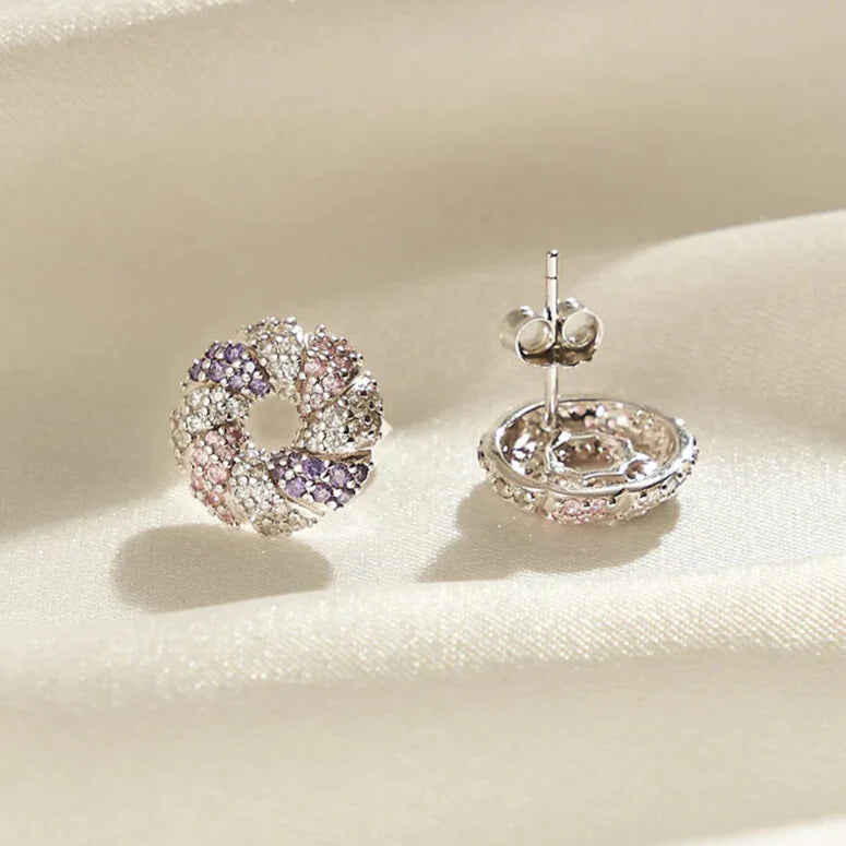 cubic zirconia flower earrings sterling silver hypoallergenic