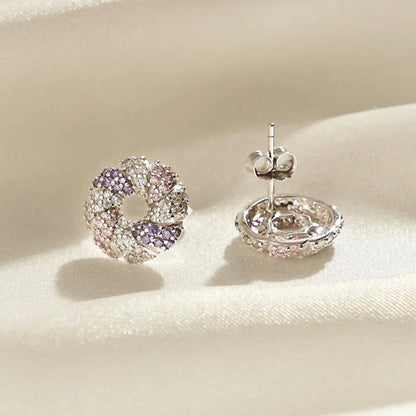 cubic zirconia flower earrings sterling silver hypoallergenic