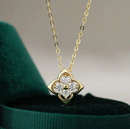elegant moissanite clover necklace for everyday wear