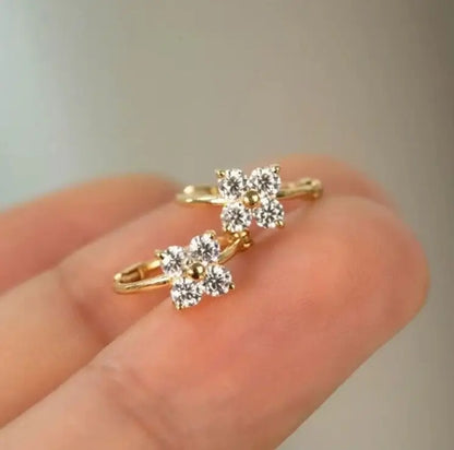 elegant gold-plated sterling silver clover earrings for women