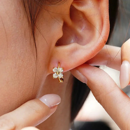 clover moissanite earrings styled for everyday wear