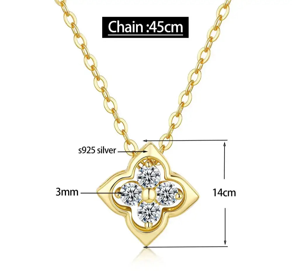 minimalist gold jewellery clover pendant detail