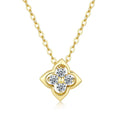 Four-Leaf Clover Moissanite Necklace – Gold Plated 925 Sterling Silver