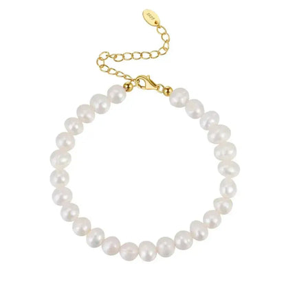 freshwater pearl bracelet sterling silver gold clasp Elegantia