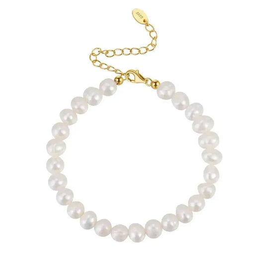 freshwater pearl bracelet sterling silver gold clasp Elegantia
