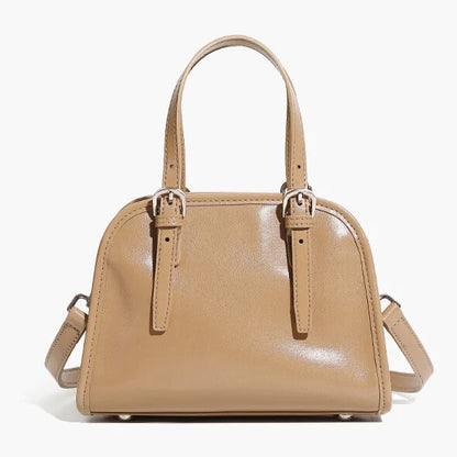 Eleganzia minimalist beige leather crossbody bag for women