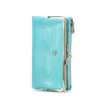 Genuine Leather Women’s Wallet – Luxury Zip Around Purse with Card Holder RFID & Coin Pocket