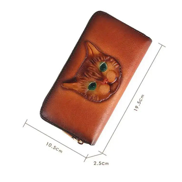 Retro embossed leather clutch purse size Elegantia
