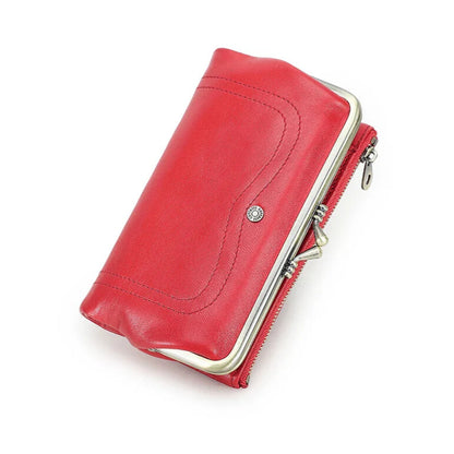 Luxury genuine red leather women’s wallet Elegantia
