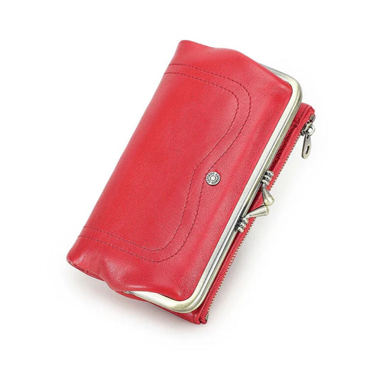 Luxury genuine red leather women’s wallet Elegantia
