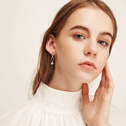 grace drop pearl earrings 18k gold plated 925 sterling silver elegantia