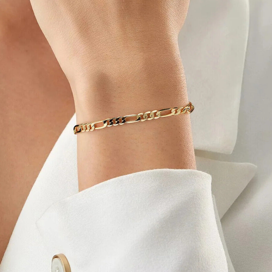 classic sterling silver figaro link bracelet
