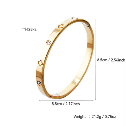 durable gold finish clover bracelet Elegantia