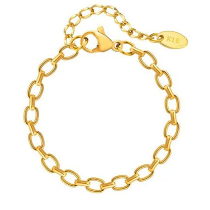 gold plated stainless steel link chain bracelet Elegantia