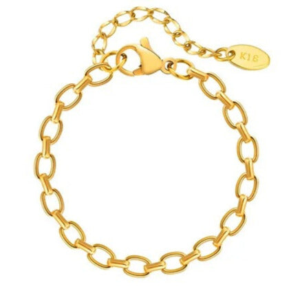 gold plated stainless steel link chain bracelet Elegantia