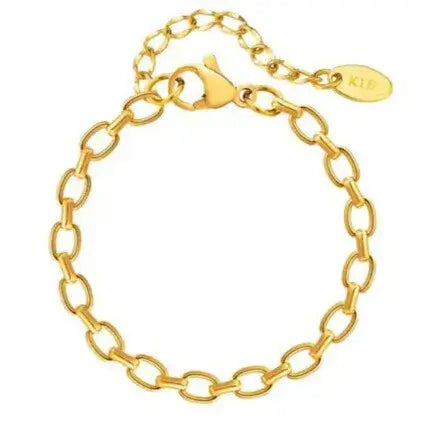gold plated stainless steel link chain bracelet elegantia