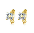 Four-Leaf Clover Moissanite Hoop Earrings — Gold Plated 925 Sterling Silver