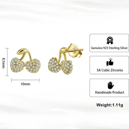 cherry earrings push-back fastening detail