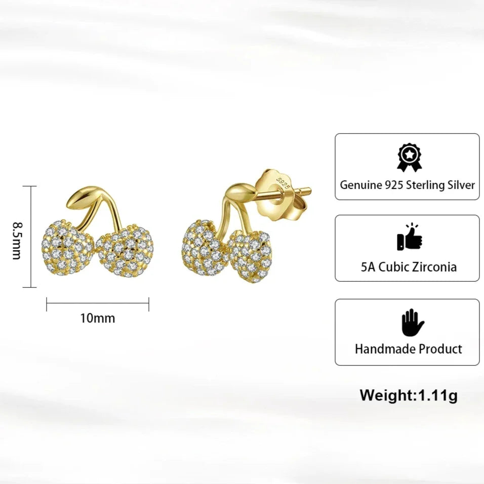 elegantia cherry studs flatlay product photo
