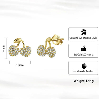elegantia cherry studs flatlay product photo