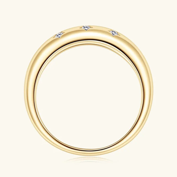 Anniversary gift women’s moissanite ring gold finish