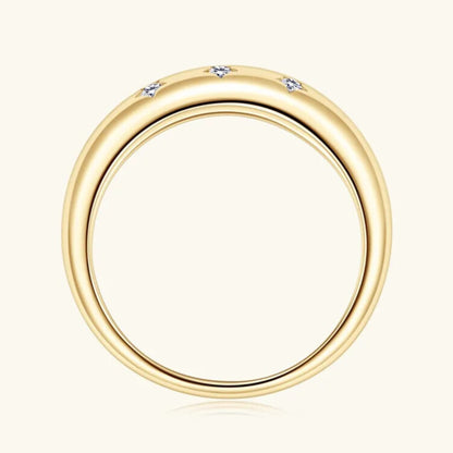 Anniversary gift women’s moissanite ring gold finish