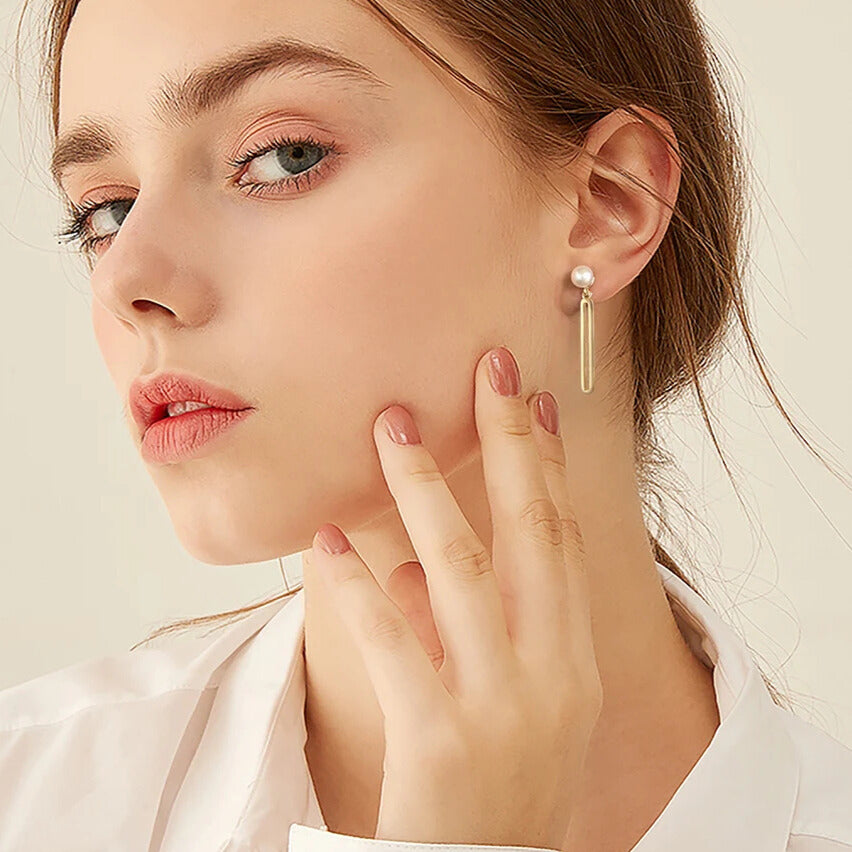 handmade gold pearl earrings