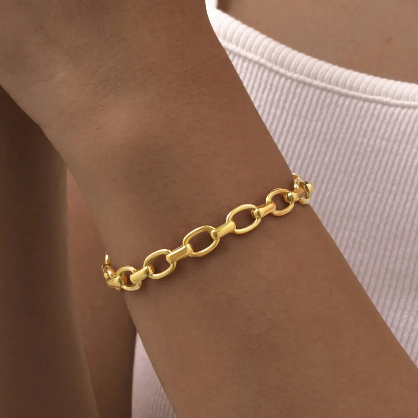 stainless steel gold chain bracelet daily wear
