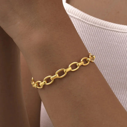 stainless steel gold chain bracelet daily wear