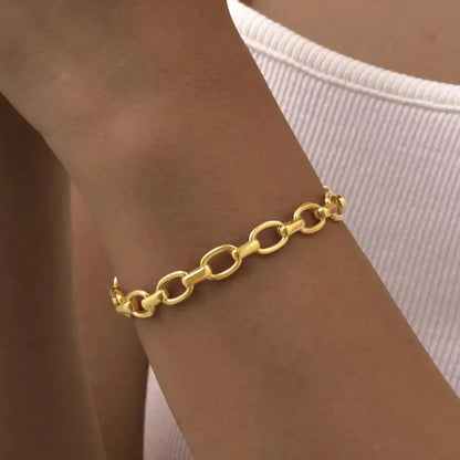 stainless steel gold chain bracelet daily wear