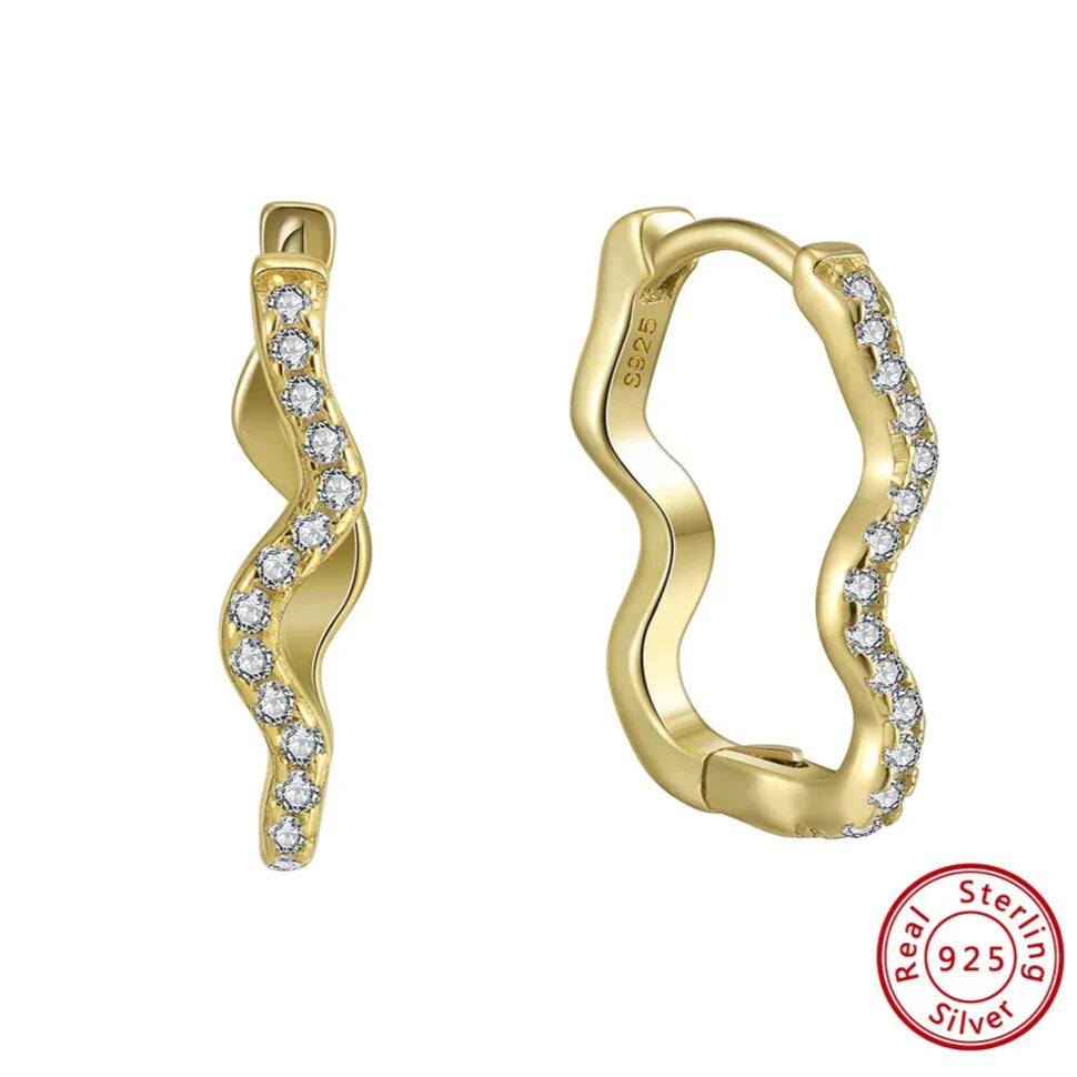 elegantia gold zircon hoop earrings flat lay