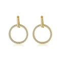 Classic Hoop Earrings – 925 Sterling Silver In Gold Plated with 5A Clear Zircon Stones