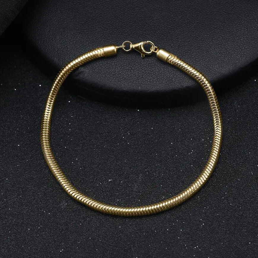 gold plated snake chain bracelet Elegantia