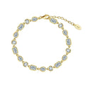 Gold Plated Tennis Bracelet – Square, Oval & Teardrop Zircon Stones