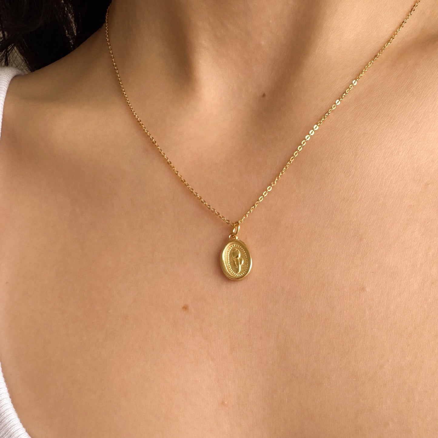 18k gold plated tulip flower pendant