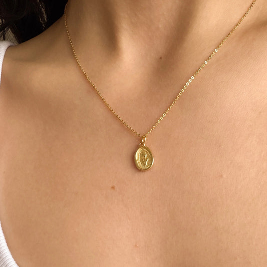 18k gold plated tulip flower pendant