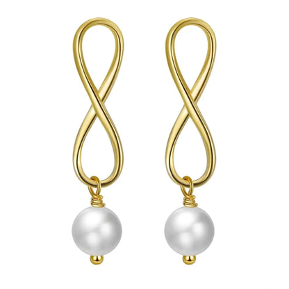 elegant gold pearl drop earrings for women uk