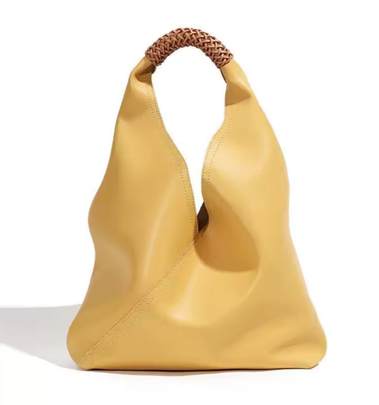 Grandeur Luxe — large genuine leather bucket bag