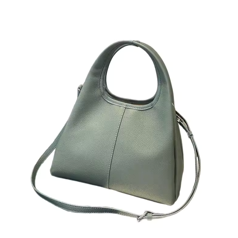 bucket silhouette gray handbag