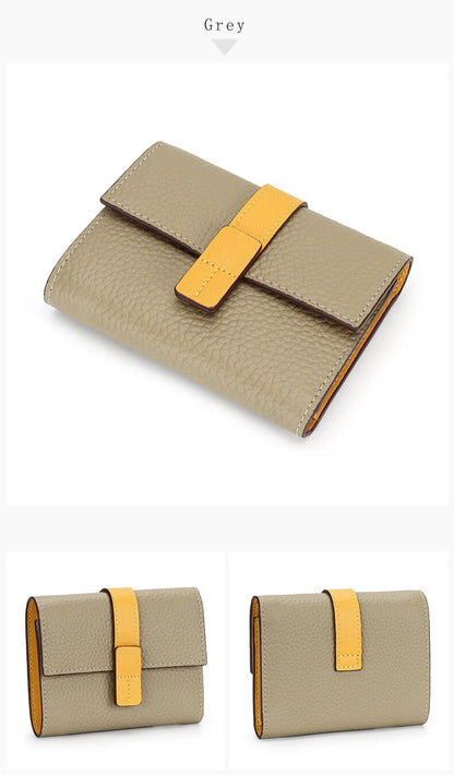 trifold cowhide ladies wallet with photo window and note slot