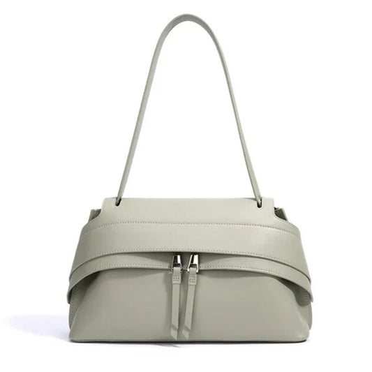 luxure green genuine leather shoulder handbag elegantia