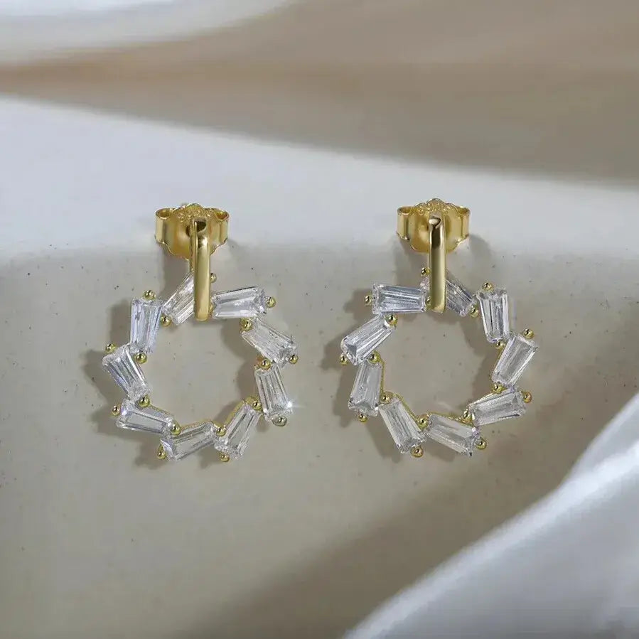 geometric round earrings day-to-night style