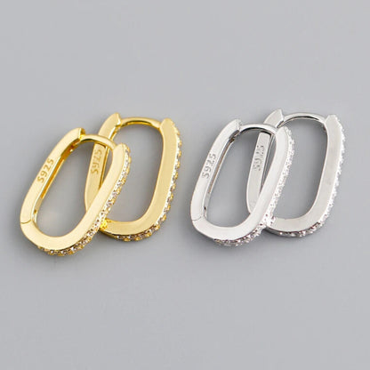 sterling silver and gold plated cubic zirconia hoops