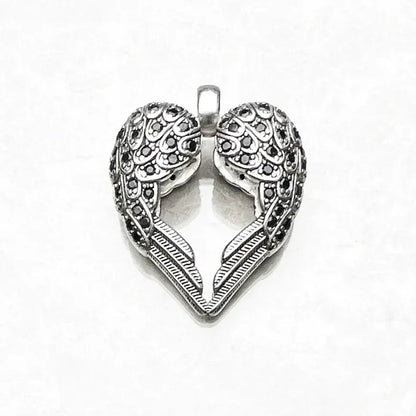 925 sterling silver winged heart pendant for women