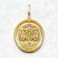 Golden Colourful Tree of Life Pendant in 925 Sterling Silver — symbol of the union between heaven and earth
